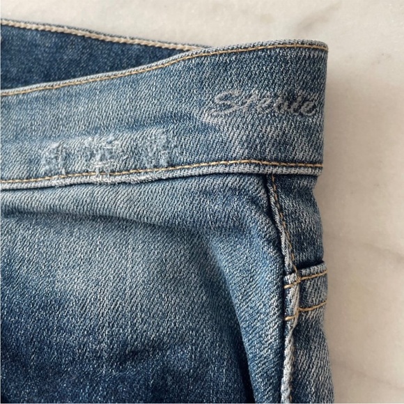 Goldsign Stevie Denim Patchwork high rise straight leg jeans - Picture 9 of 15